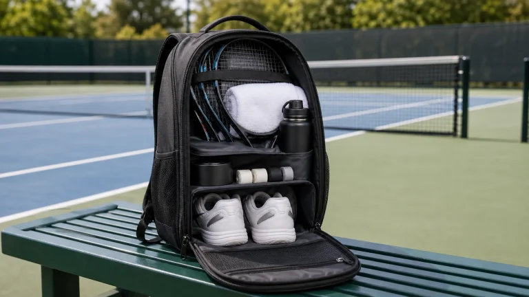 How to pack a tennis bag from the bottom up with stable gear layout