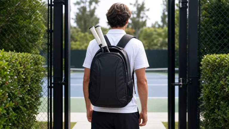 How to wear a tennis bag with balanced shoulder straps