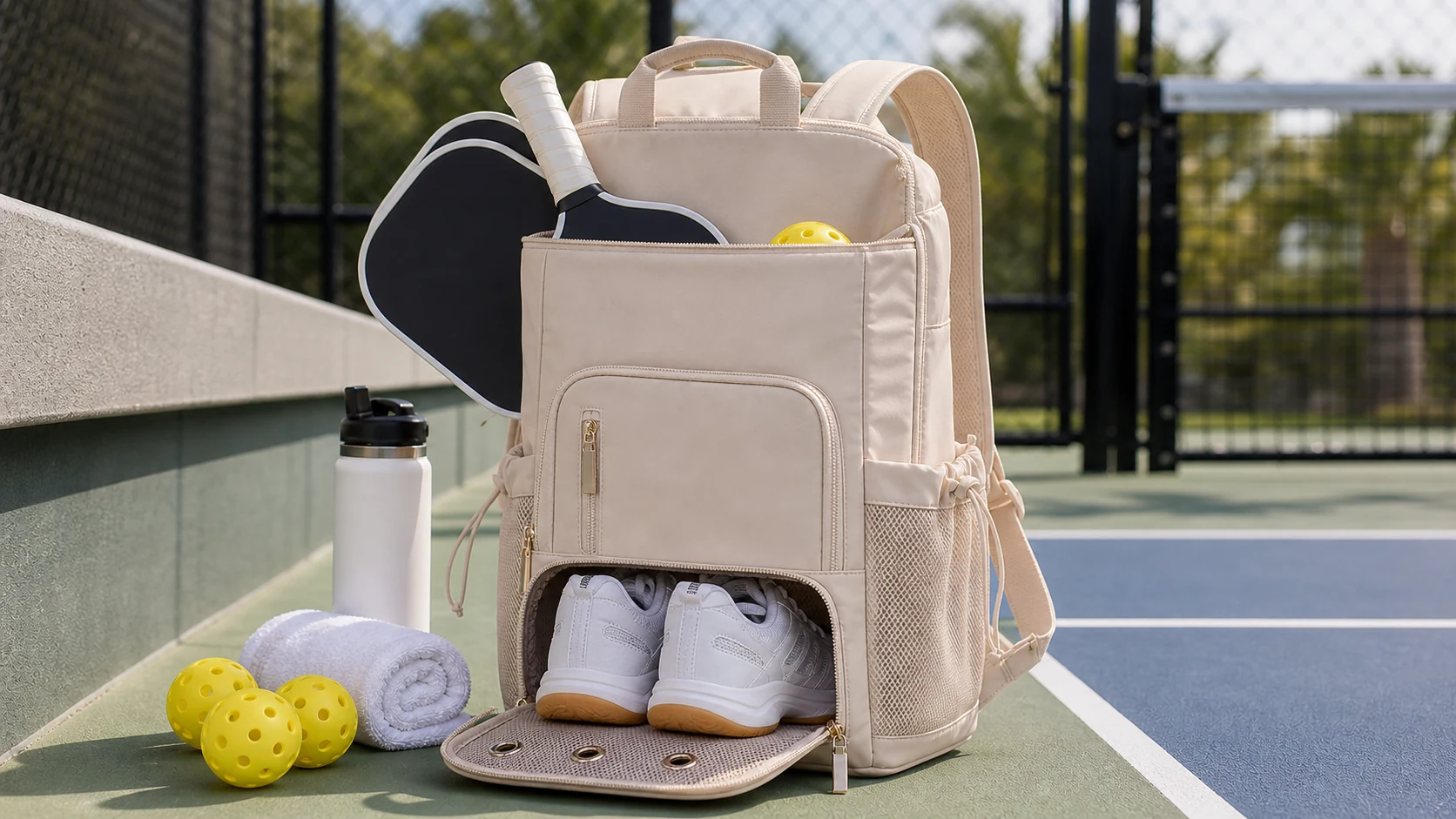 Pickleball bag shoe compartment size planning