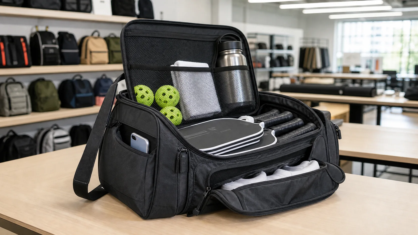 What to look for in a pickleball bag with organized paddles balls towel and bottle