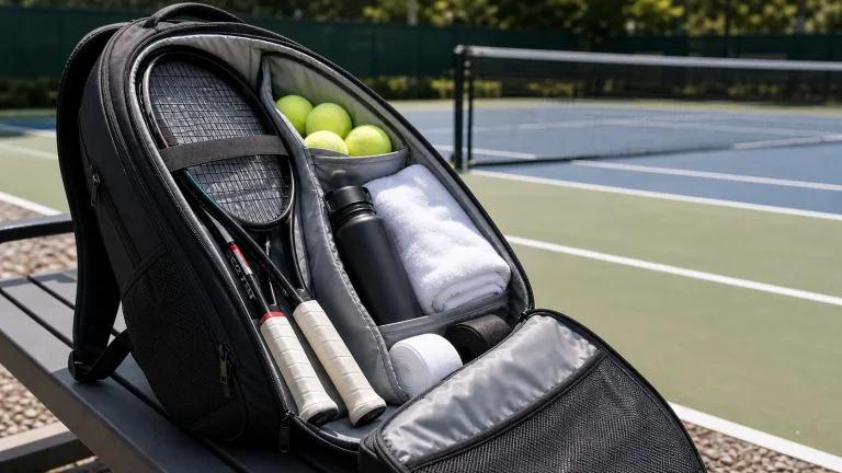 What to put in your tennis bag for daily practice with rackets and court gear