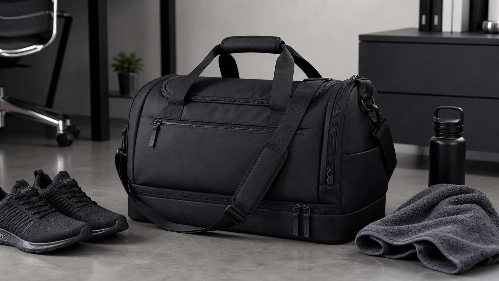 Minimalist gym bag design for office to workout style