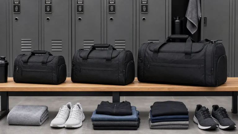 Good gym bag size comparison for workout gear and locker fit