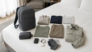 How many liters backpack for travel with 35L to 45L carry-on packing layout