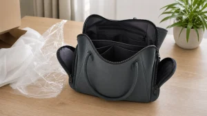 New neoprene bag airing out with compartments open