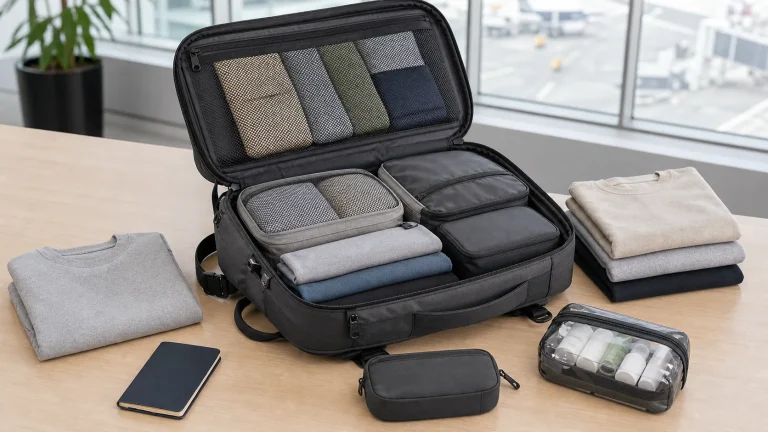 How to pack a backpack for air travel with a light carry-on setup and organized packing zones