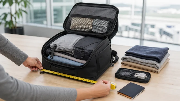 How to pack a small backpack for travel with under-seat sizing and compact packing zones