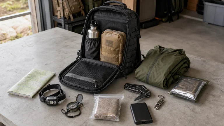 Core gear showing what should be in a tactical backpack