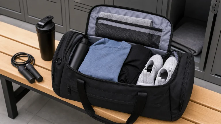 What should i keep in my gym bag with beginner workout clothes shoes and water bottle
